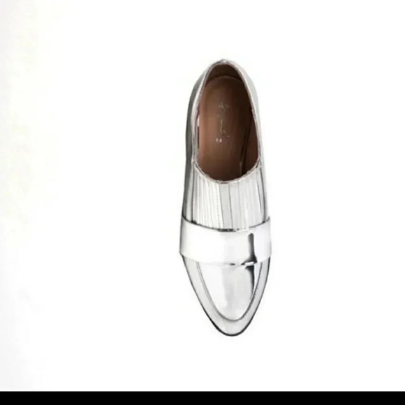 Shiny Silver Tuxedo Loafer/Flat - Picture 3 of 6
